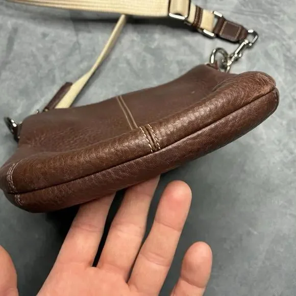 Coach Hamilton Brown Pebbled Leather Swingpack Crossbody Shoulder Bag Handbag - Picture 15 of 15